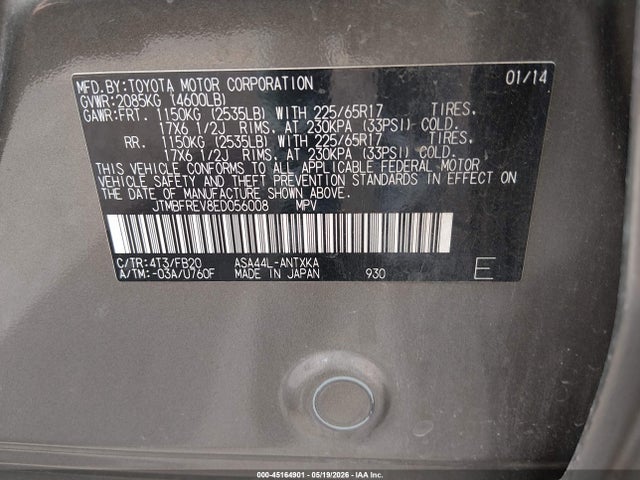 Toyota RAV4 LE 2014 JTMBFREV8ED056008 Image 9