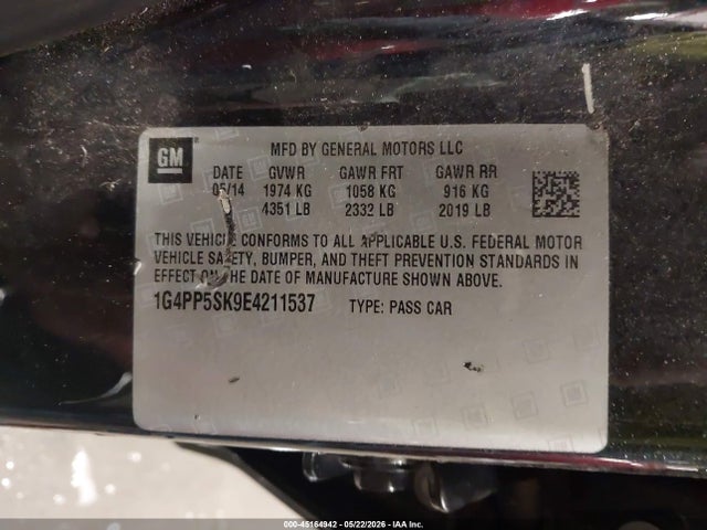 Продажа на аукционе авто 2014 Buick Verano, vin: 1G4PP5SK9E4211537, номер лота: 45164942