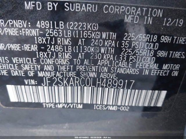 Subaru Forester Sport 2020 JF2SKARC0LH489917 Image 9