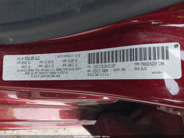 Chrysler 200 C Platinum 2016 1C3CCCCB1GN191187 Image 9