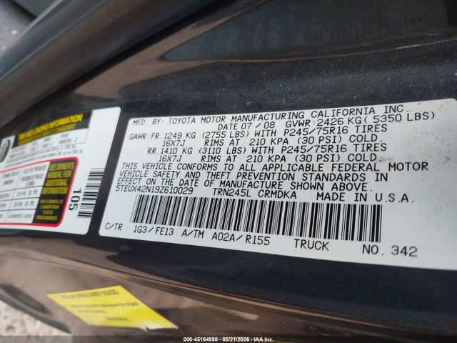 Продаж на аукціоні авто 2009 Toyota Tacoma, vin: 5TEUX42N19Z610029, номер лоту: 45164998
