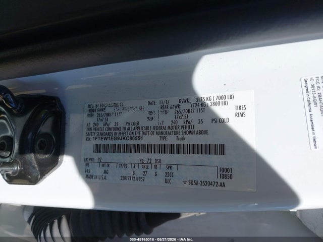 Ford F-150 Xlt 2018 1FTEW1EG9JKC86551 Image 9