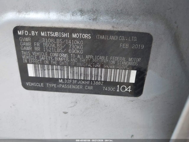 Mitsubishi Mirage G4 Es 2019 ML32F3FJ0KHF13882 Image 9