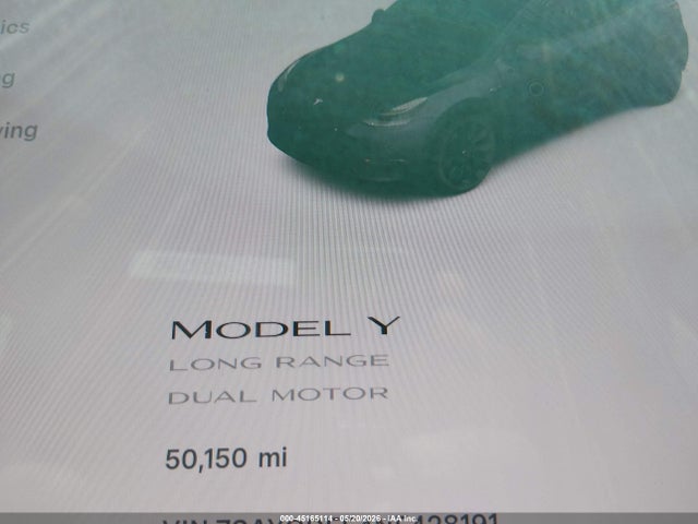 Aukcja sprzedaży 2022 Tesla Model Y Long Range Dual Motor All-wheel Drive, vin: 7SAYGDEE4NF428191, numer aukcji: 45165114