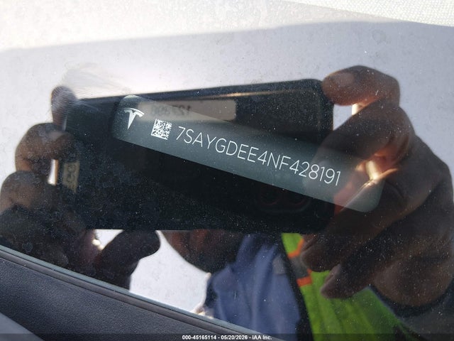 Aukcja sprzedaży 2022 Tesla Model Y Long Range Dual Motor All-wheel Drive, vin: 7SAYGDEE4NF428191, numer aukcji: 45165114