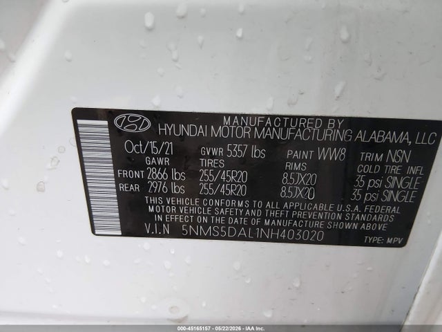 Hyundai Santa Fe Calligraphy 2022 5NMS5DAL1NH403020 Image 9