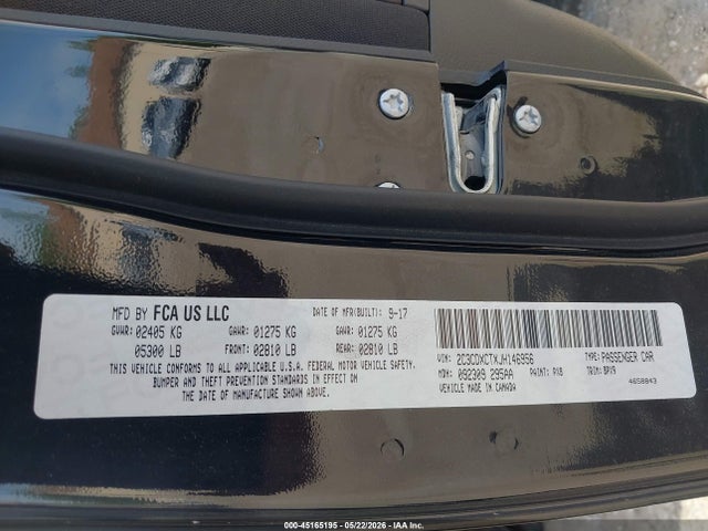 2018 Dodge Charger R/t Rwd მანქანა იყიდება აუქციონზე, vin: 2C3CDXCTXJH146956, აუქციონის ნომერი: 45165195