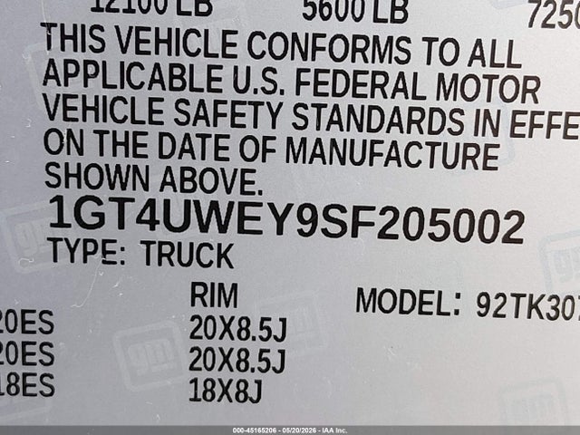 Продажа на аукционе авто 2025 Gmc Sierra 3500hd 4wd  Standard Bed Denali, vin: 1GT4UWEY9SF205002, номер лота: 45165206
