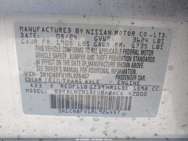 Nissan Versa 1.6 Sr 2024 3N1CN8FV1RL926457 Image 9