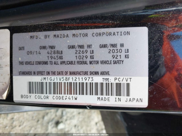Продаж на аукціоні авто 2015 Mazda Mazda6 I Touring, vin: JM1GJ1V58F1211973, номер лоту: 45165277