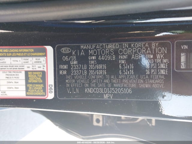 Aukcja sprzedaży 2018 Kia Niro Plug-in Hybrid Ex, vin: KNDCD3LD1J5205106, numer aukcji: 45165280