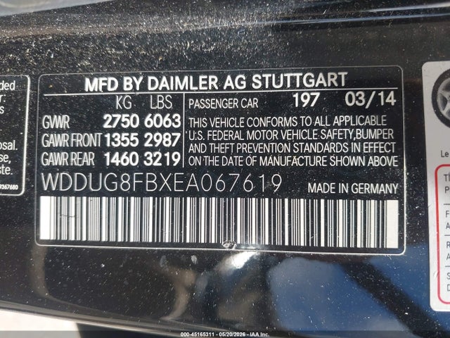 WDDUG8FBXEA067619 Mercedes-Benz S 550 4matic