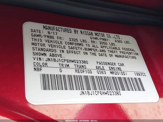 JN1BJ1CP6HW023380 Nissan Rogue Sport S