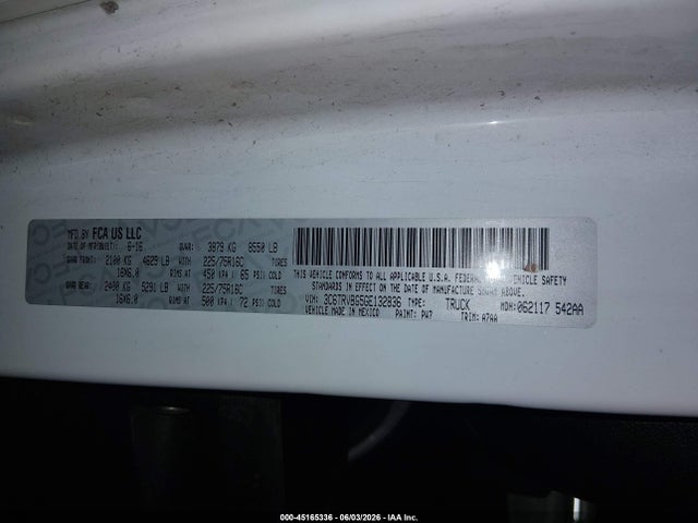Aukcja sprzedaży 2016 Ram Promaster 1500, vin: 3C6TRVBG5GE132836, numer aukcji: 45165336