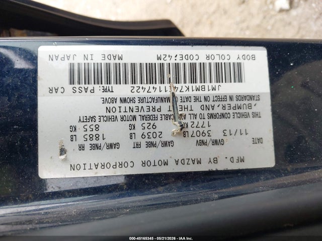 Продажа на аукционе авто 2014 Mazda Mazda3 I Sport, vin: JM1BM1K74E1147422, номер лота: 45165345