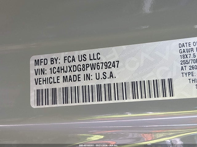 1C4HJXDG8PW679247 Jeep Wrangler 4-door Sport Altitude 4x4