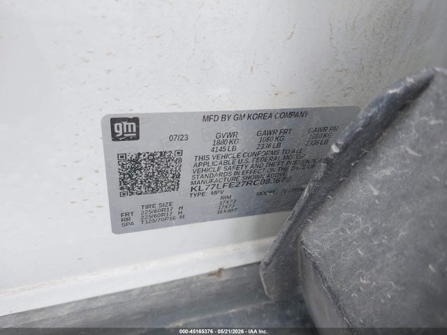 Chevrolet Trax Fwd Sp 2024 KL77LFE27RC083678 Image 9