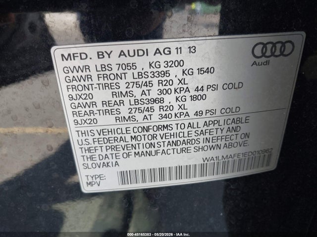 WA1LMAFE1ED010962 Audi Q7 3.0 Tdi Premium