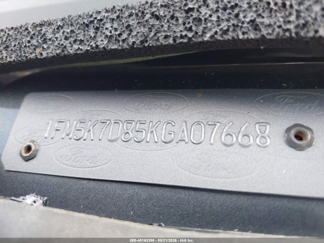 1FM5K7D85KGA07668 Ford EXPLORER XLT