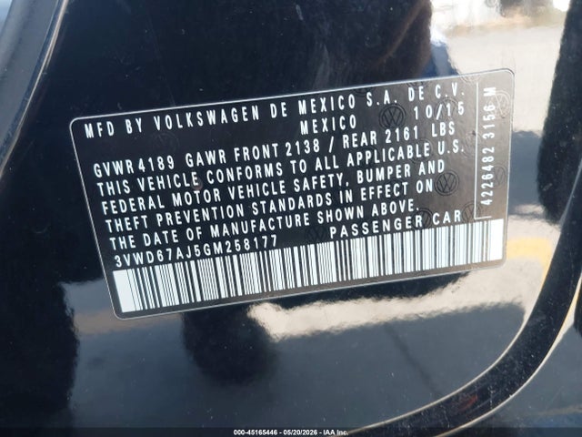3VWD67AJ5GM258177 Volkswagen Jetta 1.4t Se