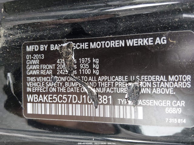 Продажа на аукционе авто 2013 Bmw 328i, vin: WBAKE5C57DJ107381, номер лота: 45165495