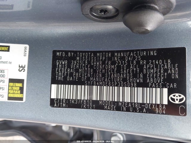 Toyota COROLLA LE 2025 5YFB4MDE6SP305098 Image 9