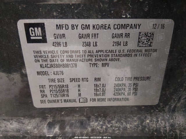 KL4CJASB0HB081378 Buick Encore Preferred