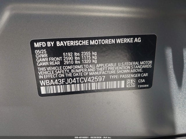 BMW 530I 2026 WBA43FJ04TCV42597 Image 9