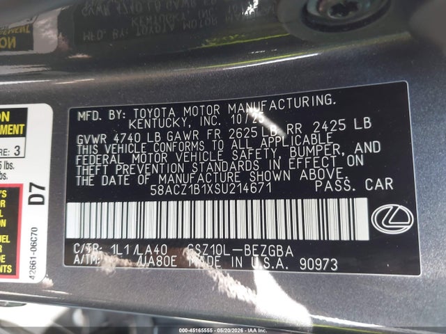 Lexus ES 350 2025 58ACZ1B1XSU214671 Image 9