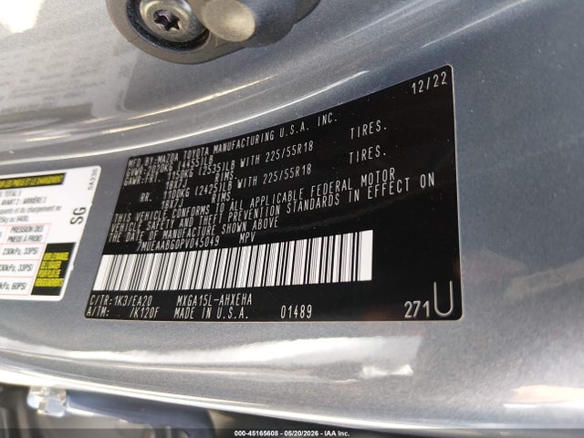 Продаж на аукціоні авто 2023 Toyota Corolla Cross Xle, vin: 7MUEAABG0PV045049, номер лоту: 45165608