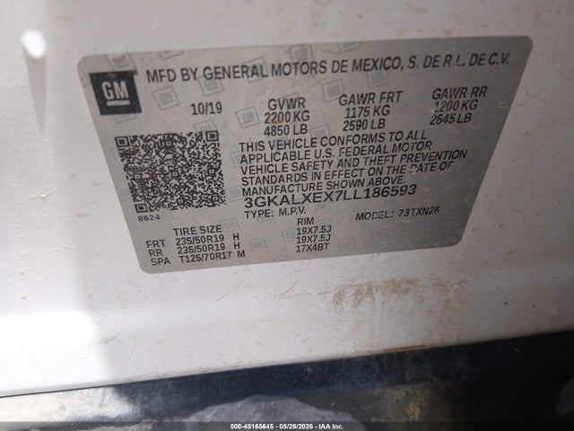 Продажа на аукционе авто 2020 Gmc Terrain Awd Denali, vin: 3GKALXEX7LL186593, номер лота: 45165645