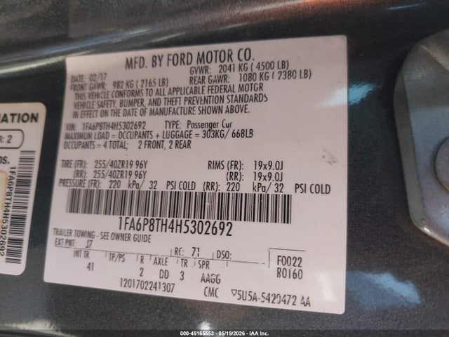Ford Mustang Ecoboost 2017 1FA6P8TH4H5302692 Image 9