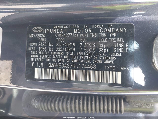 Hyundai Kona Limited 2024 KM8HE3A37RU174468 Image 9