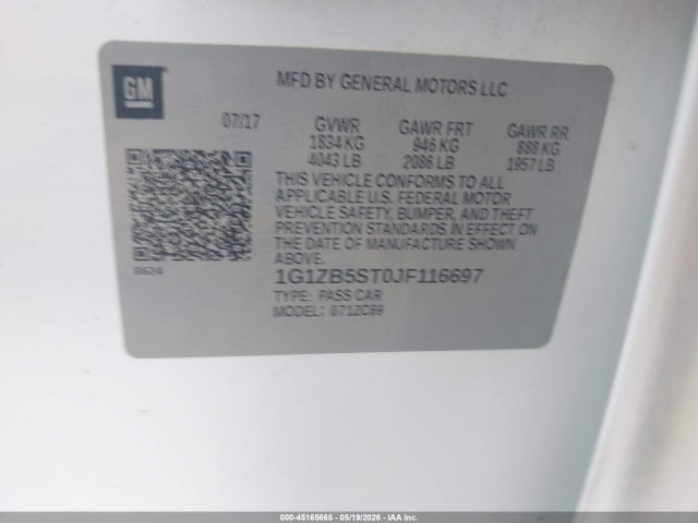 Продаж на аукціоні авто 2018 Chevrolet Malibu 1ls, vin: 1G1ZB5ST0JF116697, номер лоту: 45165665