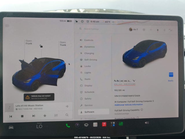2021 Tesla Model Y Performance Dual Motor All-wheel Drive მანქანა იყიდება აუქციონზე, vin: 5YJYGDEFXMF072429, აუქციონის ნომერი: 45165679