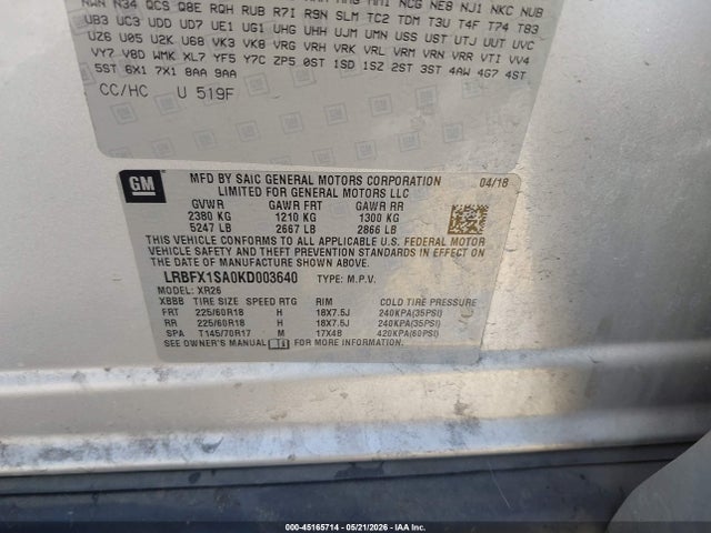 Buick Envision Awd Preferred 2019 LRBFX1SA0KD003640 Image 9