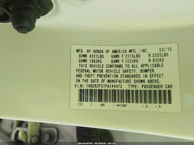 1HGCR2F51FA144470 Honda Accord Sport