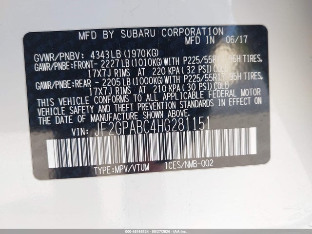 Subaru Crosstrek 2.0i Premium 2017 JF2GPABC4HG281151 Image 9