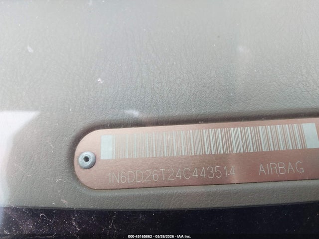 45165862 :رقم المزاد ، 1N6DD26T24C443514 vin ، 2004 Nissan Frontier Xe مزاد بيع