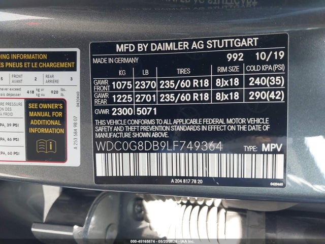 Mercedes-Benz GLC 300 2020 WDC0G8DB9LF749364 Image 9