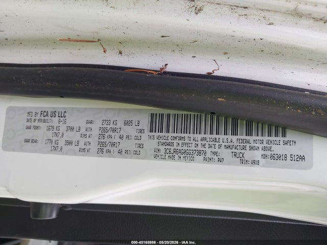 Aukcja sprzedaży 2016 Ram 1500 Tradesman, vin: 3C6JR6AG0GG373870, numer aukcji: 45165986