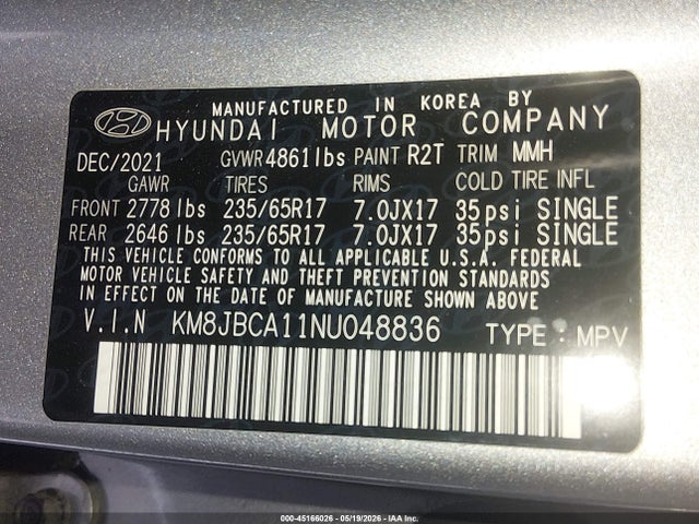Hyundai Tucson Hybrid Blue 2022 KM8JBCA11NU048836 Image 9