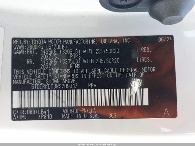 Toyota Sienna Platinum 2024 5TDERKEC3RS209317 Image 9