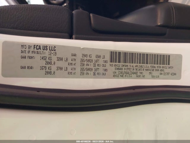 Продаж на аукціоні авто 2020 Jeep Grand Cherokee Altitude 4x4, vin: 1C4RJFAG4LC240402, номер лоту: 45166226