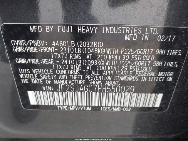 Subaru Forester 2.5i Premium 2017 JF2SJAGC7HH550029 Image 9