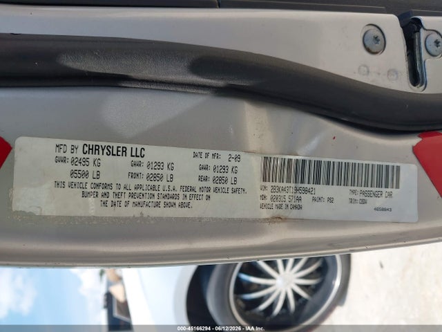 45166294 :رقم المزاد ، 2B3KA43T19H598421 vin ، 2009 Dodge Charger مزاد بيع