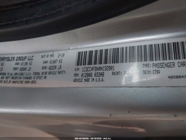 Продажа на аукционе авто 2010 Chrysler Sebring Touring, vin: 1C3CC4FBXAN152901, номер лота: 45166298