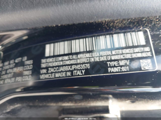 Продажа на аукционе авто 2018 Jeep Renegade Latitude Fwd, vin: ZACCJABBXJPH53576, номер лота: 45166327