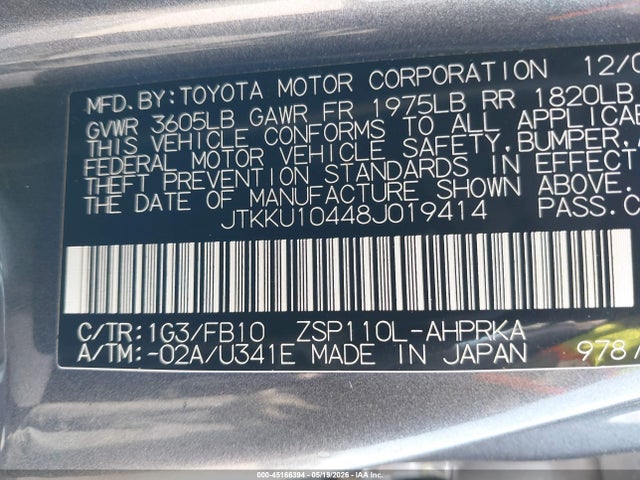 Продаж на аукціоні авто 2008 Scion Xd, vin: JTKKU10448J019414, номер лоту: 45166394