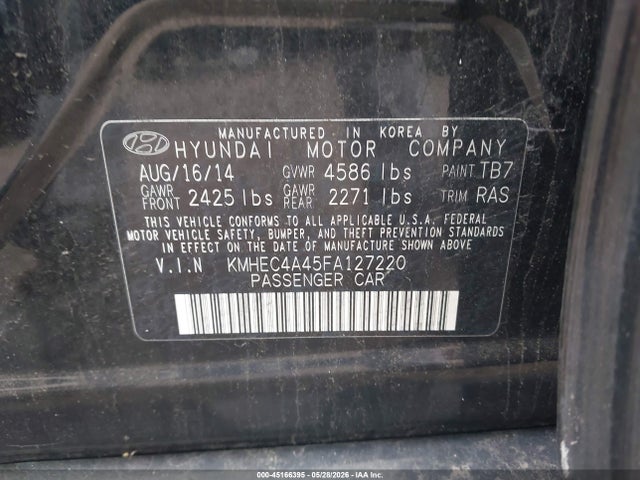 Продажа на аукционе авто 2015 Hyundai Sonata Hybrid Limited, vin: KMHEC4A45FA127220, номер лота: 45166395